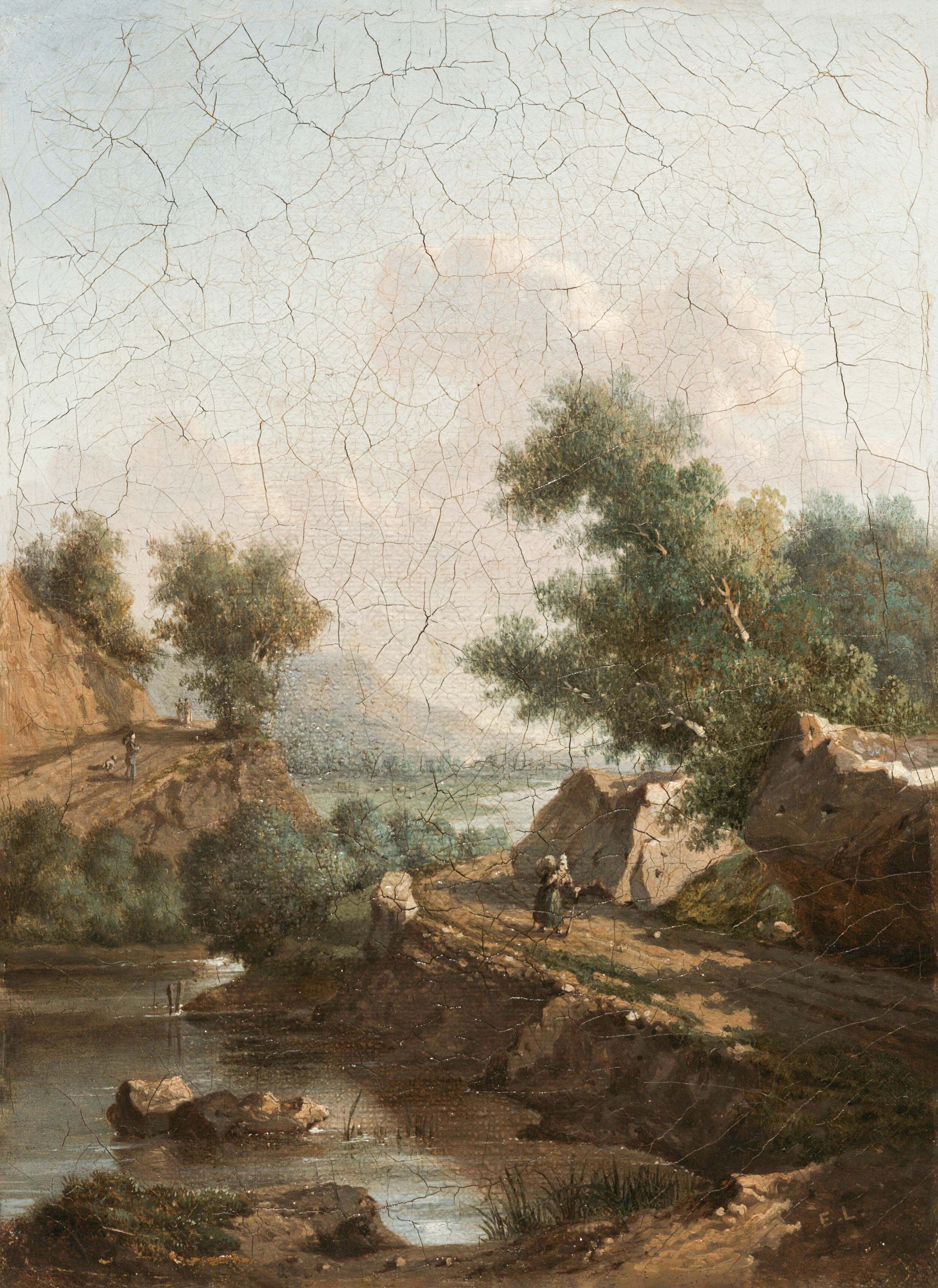 Restored painting with precision mask applied