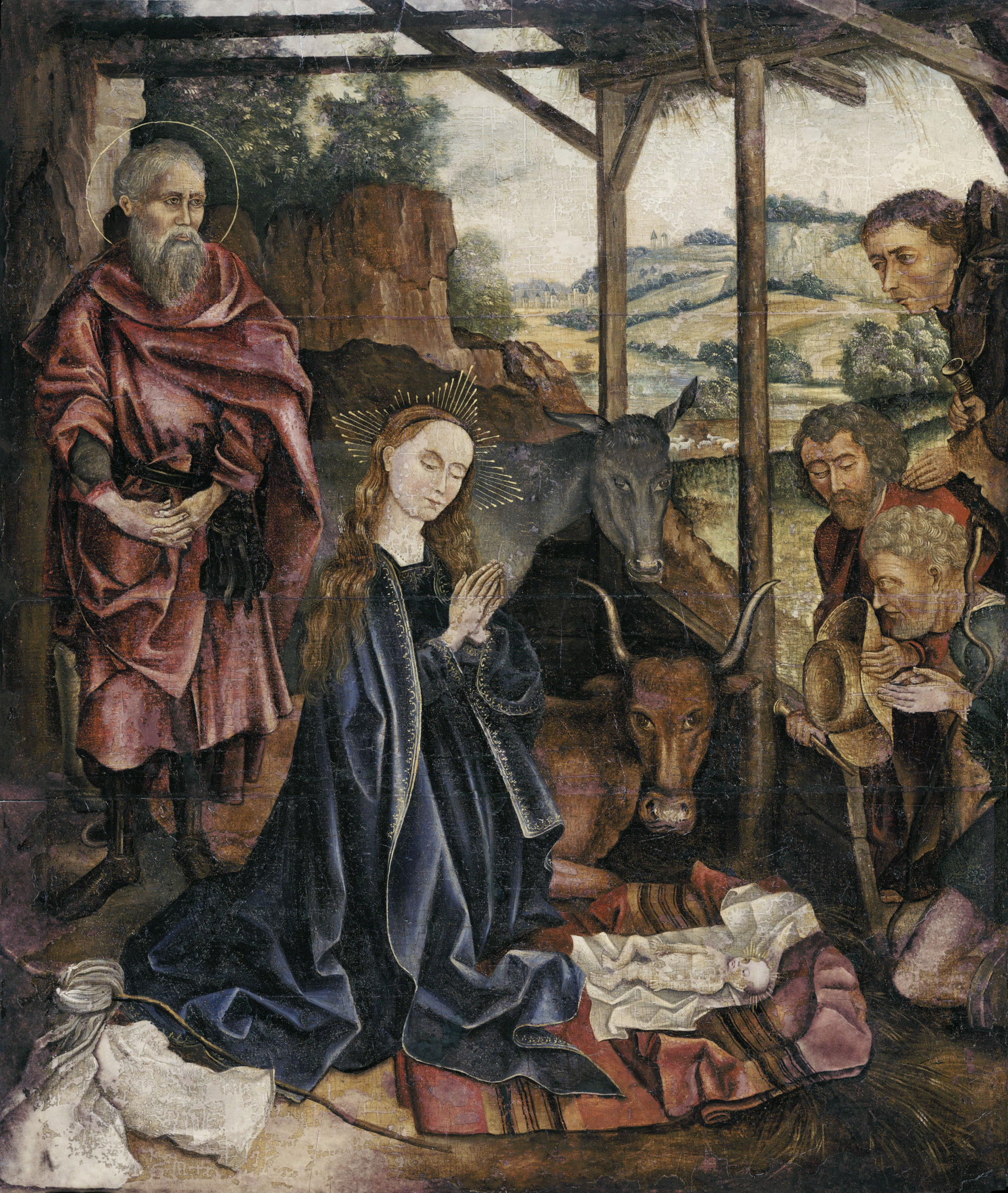 15th century panel with precision micro-thin restoration mask applied